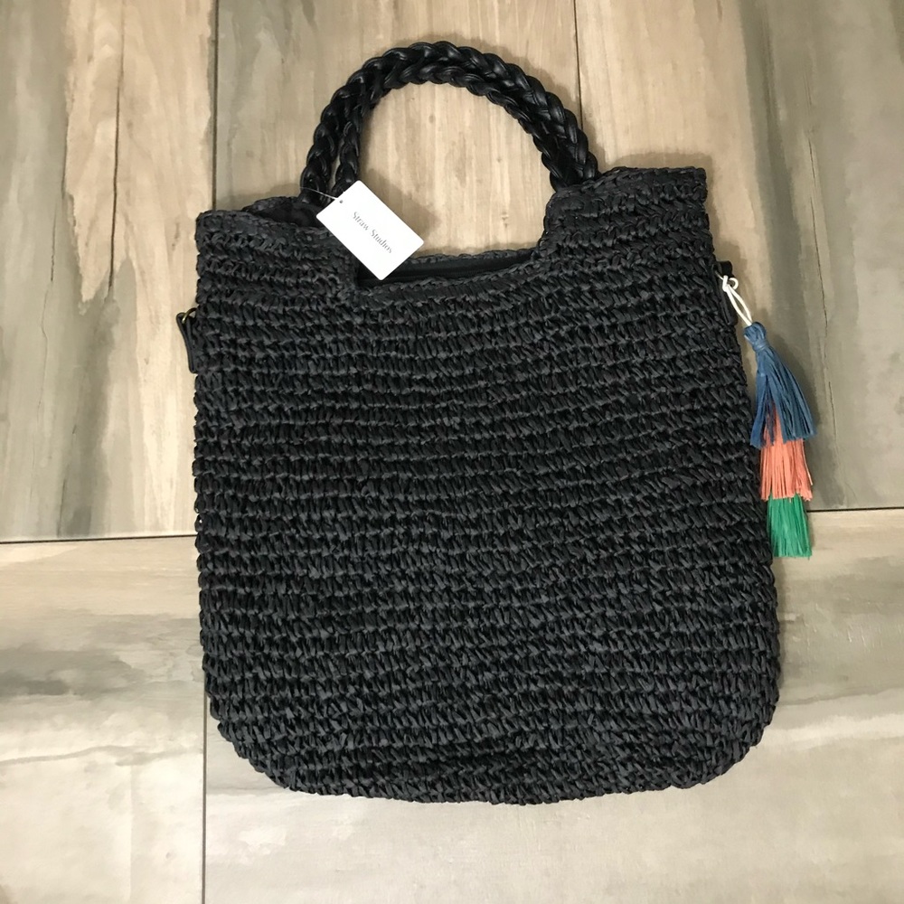 STRAW STUDIOS Handmade Large Straw Tote